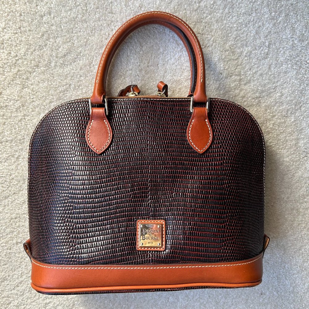 Dooney & Bourke Lizard Leather Zip Zip Satchel